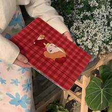奈良美智红色格子图案扁平保护套，兼容苹果第11代、第12代平板电脑、Pro 2025新款、Mini 6时尚款、Mini 7可爱款、第10代Air 7/6、11英寸平板电脑，男女通用。 - 紅色 - 查看 7