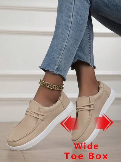 宽趾女鞋，简约宽趾乐福鞋，纯色帆布宽趾鞋，轻便防滑宽趾运动鞋，时尚宽趾平底鞋，适合宽脚青少年的休闲运动鞋，男女通用零落差宽趾休闲鞋，为您的双脚提供舒适的空间