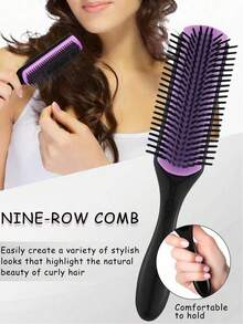 12/6/1 件套男女通用美发造型梳套装（新款升级卷发梳、9 排尼龙垫造型梳、蓬松梳、尖尾梳、边梳、喷雾瓶、4 个鸭嘴夹、花朵发夹、美发梳套装），卷发梳美发工具套装 - 彩色 - 查看 8