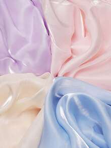 1pc Lily Satin & Organza Shiny Satin Fabric, Pre-Cut For Wedding Party Bridal Dress DIY - Mauve - View 4