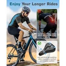 Bike Seat Cushion High-Resilient Gel Padded Bike Seat Cover For Men And Women Breathable And Hollow Design Comfort Bike Saddle For Cycling Mountain Bikes Road Bikes Exercise Bikes - 黑色 - 查看 6