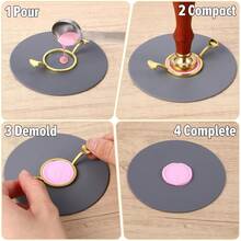 Bộ 3 khuôn đóng dấu sáp kim loại 1 inch, dùng để đóng gói quà tặng, thiệp mời cưới, phong bì, thiệp chúc mừng, bộ dụng cụ niêm phong bao bì rượu vang. - Nhiều màu - Xem 7
