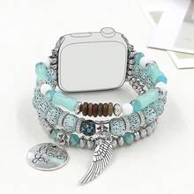 1pc New Bohemian Style Watch Band Compatible With Apple Watch 1/2/3/4/5/6/7/8/9 - Navy Blue - View 6