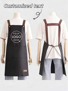 1pc Customizable Apron With Text, Personalized Photo Apron, Waterproof Apron, Custom Funny Cooking Kitchen Apron, Modern Polyester Oil-Proof Apron, Black Kitchen Apron, Polyester Gardening Apron, Customizable Logo & Text, Chef Apron, Ideal Gift For Valentine's Day, Father's Day, Mother's Day, Birthday - Multicolor - View 5