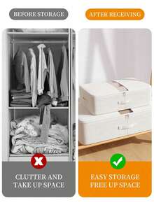 1pc Extra Wide Underbed Storage Box, Large Capacity Flat Drawer Design, Suitable For Storing Clothes, Blankets, Seasonal Wear, Saves Bed Frame Space, Multi-Purpose Storage Box For Home Wardrobe,Storage Organizer,Travel Essential - Multicolor - View 7
