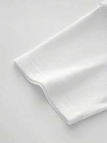 FRACTYR Men's Casual Street Style Loose Fit Heart Graphic Print Round Neck Short Sleeve T-Shirt, Summer - White - View 9