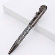 Creative Snake-Shaped Rotating Ball Pen, Hot Selling Gift, Electroplated Metal Medium Ballpoint Pen, Customizable Logo, Office Stationery - Round - View 11