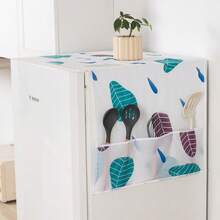 1Pc 62cm*180cm Floral Pattern Refrigerator Dust Cover/Washing Machine Dust Cover Suitable For Home Appliances, Schools, Offices, Homes, Travel, And Home Decor. - Multicolor - View 15