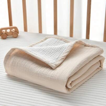 1条婴儿襁褓毯，4层纯棉纱布，柔软透气，舒适贴身，男女宝宝成长必备