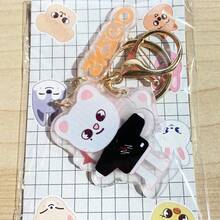 Anime Peripherals Cute New KPOP Double-Sided Printed Transparent Acrylic Keychain Pendant Accessory, Stray Z Fan Collection Gift, Christmas Birthday Gift For Friends - Multicolor - View 5