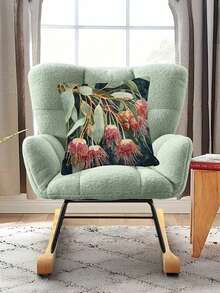 1/2/4件装桉树花卉图案枕套 - 红色和绿色植物装饰，带拉链封口，双面可用，适用于客厅和卧室 - 綠色 - 查看 3