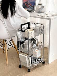 Acrylic Mobile Storage Rack, Multi-Layer Snack/Fruit/Vegetable Basket, Movable Kitchen Shelf - Multicolor - View 7