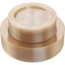 50/25/12个可重复使用的透明金色派对餐盘，7.5英寸和10.25英寸，适用于宴会和开胃菜 - 非常适合派对、婚礼、生日和餐饮活动（圣诞节/情人节/母亲节），婚礼用品，活动餐具，时尚餐盘，优雅餐具，轻便耐用，适合家庭聚会和餐饮服务 - 彩色 - 查看 1