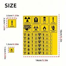 56pcs/Set Prank Stickers - Radiation Biohazard Electric Shock Warning Labels Stickers - 56 Small Radiation Stickers - View 10