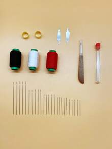 33pcs Multi-Functional Sewing Kit Set, Includes Needles, Seam Ripper, Threads, Great Gift For Mom, Home Sewing, Handcraft Embroidery - Black and White Red Thread Sewing Kit - View 10