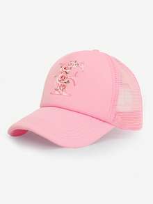 1 buc. Șapcă de camion pentru femei, cu imprimeu floral roz cu 26 de litere, pălărie de soare ușoară, respirabilă, versatilă, casual, potrivită pentru primăvară/vară zilnic, în aer liber, drumeții, poate fi folosită ca și cadou - Roz - Vizualizare 32