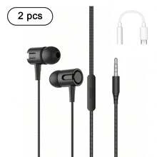 Wired In-Ear Headphones With Microphone, Macaron Colors, Compatible With 3.5mm Gaming - 查看 18