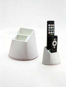 1pc Modern Remote Control Holder - Fits TV/DVD/Blu-Ray/Audio System/Game Console - Living Room Bedroom Media Storage Rack - Decorative Remote Control Storage Box Can Hold 2 Remotes, No Power Needed, Easy To Use, Durable And Convenient - View 9