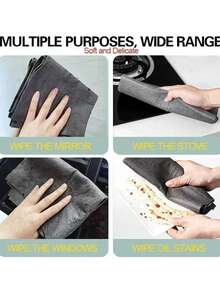 1/10pcs Thick, Highly Absorbent Multipurpose Microfiber Cleaning Cloth, Suitable For Kitchen, Car, Glass, Home, Bathroom Countertops, Windows, Mirrors And Appliances, Reusable Cleaning Towel - Multiple Styles - View 7