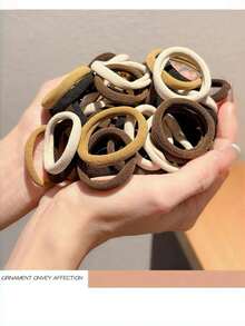 100 chiếc dây buộc tóc cơ bản dành cho nữ, dây chun đơn giản không đường may, phù hợp cho phái nữ. Dây buộc tóc thời trang tối giản, thoải mái, có độ đàn hồi cao, bền chắc, có thể tái sử dụng. - Cà phê pha trộn 4 màu - Xem 5