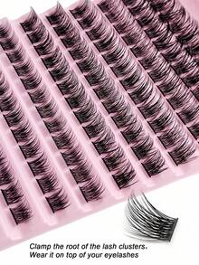 120片单根假睫毛，DIY睫毛嫁接，轻盈柔软的簇状假睫毛，适合日常佩戴，自然逼真，睫毛簇，单根假睫毛，睫毛，假睫毛 - C - 查看 5