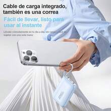 20000mAh Mini Power Bank, Batería Portátil con 2 Luces LED para Exteriores y Apagones - Powerbank que Carga 5 Dispositivos Simultáneamente - Cargador Portatil Incluye 4 Cables - Azul - Ver 8