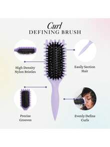 Hair brushes Lược uốn tóc hoàn toàn mới, lược tạo kiểu tóc xoăn chuyên nghiệp, lược uốn tóc chống xơ rối, được thiết kế đặc biệt cho tóc xoăn và dày, tạo lọn xoăn, giảm kéo giật và gãy rụng, công nghệ không gây hư tổn, phù hợp cho cả nam và nữ, sử dụng tại nhà và salon. - Một cỡ - Xem 5