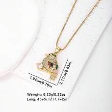 1pc 18K Gold Plated Copper Round Pendant Necklace, Luxury Jewelry, Minimalist Design, Exquisite Gift For Women - Gold - View 7