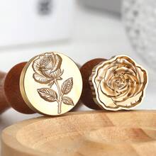 Cabezales de sello de cera con patrón floral en relieve - Rosa, Diente de león, Cabezales de sello de cobre con tulipán - Multicolor - Ver 9