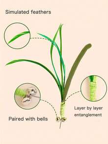 Cat Toy, Dog Tail Grass Stick, Cat Teaser Wand, Self-Entertainment Cat Toy - View 5
