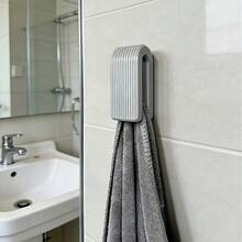 2pcs Self-Adhesive No Drill Towel Rack, Space-Saving Plastic Towel Clip Wall Mounted U-Shaped Vertical Towel Storage Rack, Bathroom Towel Organizer - Multicolor - View 10