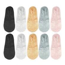 Women's Lace Invisible No-Show Shallow Mouth Socks Silicone Non-Slip Summer Low Cut Transparent Ankle Boat Socks - Multicolor - View 17