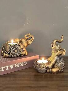 1pc Vintage Candle Holder, Retro Antique Candle Holder, French Candle Holder Accessory, Home Decor Photography Prop, Room Decor, Living Room Decor, Centerpiece, Gift, Essential For Candlelight Dinner - Multicolor - View 6