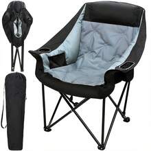 Oversized Extra Large Padded Camping Chair Portable Folding Large Camp Lounge Beach Chairs For Outdoor Adults Men And Women Heavy-Duty 500 Pound Capacity With Cup Holder - Multicolor - View 2