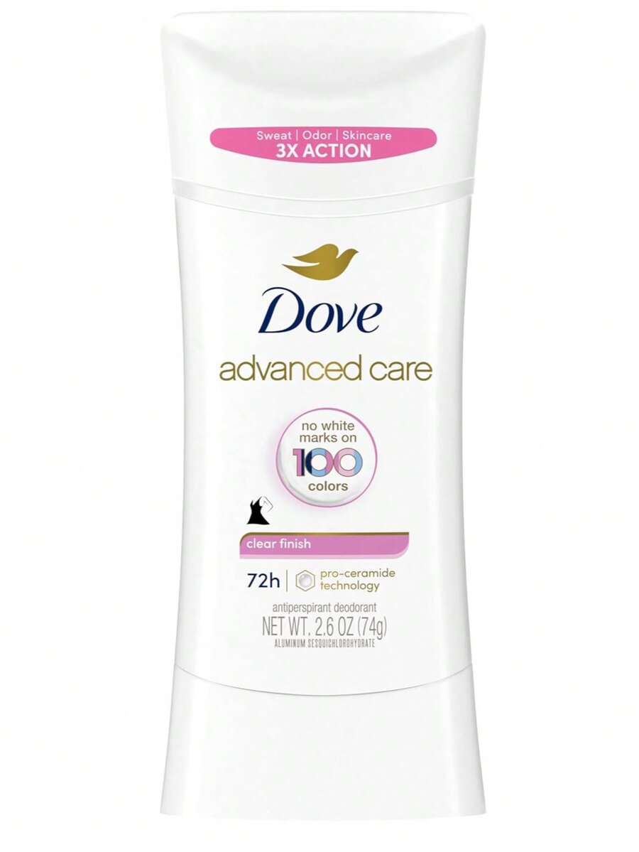 Dove Advanced Care Antiperspirant Deodorant Stick For Soft, Resilient Skin, Clear Finish With No White Marks And 72-Hour Sweat & Odor Protection, 2.6 Oz - 香氛 - 查看 1