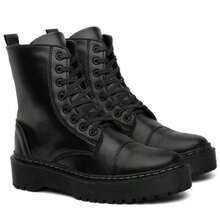 Women's Grifesnet Ankle Boot, Platform Sole, Black, Mid-Calf, Side Zipper, Fashion Blogger Style, Autumn/Winter 2026 - màu đen - Xem 4