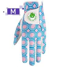 FINGER TEN Women's Golf Glove With Fashion Ball Marker, 1pc Left Hand, Fashionable Blue Octagon Pattern Design, Breathable And Comfortable, Provides Stable Swing, Comfortable Fit And Secure Grip - Blue - View 12