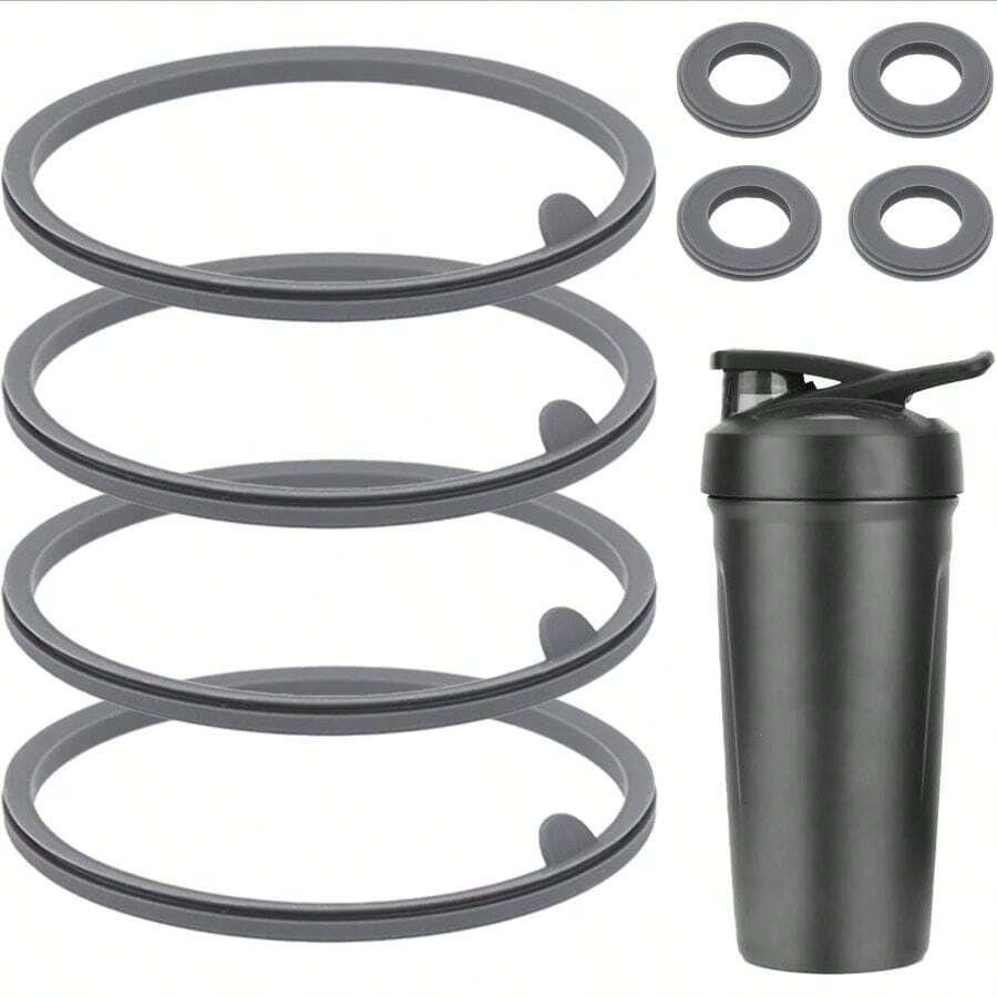 8pcs Lid Gasket Strada Flip Shaker Cup Bottle Parts Accessories, 2 Sizes Silicone Seal Ring For  Strada Flip Shaker 24 Oz 28 Oz(Gray) - Xem 1