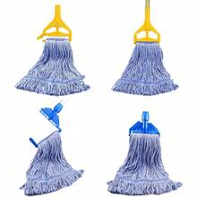 String Mop Heads Replacement Heavy Duty Commercial Grade Blue Cotton Looped End Wet Industrial Cleaning Mop Head Refills (1, Medium) - Vỏ vải 15 chiếc - Xem 6