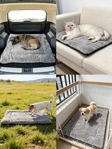 Cama lavable para perros (adecuada para perros pequeños y gatos), Almohadilla suave para jaula de perro, Estera delgada para perros - Tamaño 45x60cm/17x23 pulgadas, Sistema gris, Almohadilla delgada - Multicolor - Ver 3