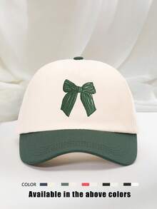 1pc Embroidered Bow Washed Baseball Cap, Breathable Adjustable Outdoor Golf Sun Hat For Women, Fashion Curved Brim Sun Hat For Men, Suitable For All Seasons, Couples Y2K Style - Embroidery - View 16