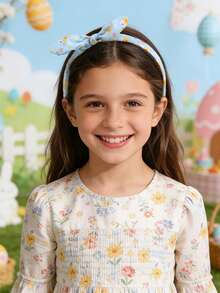 5个装复活节卡通印花发箍，适合女孩佩戴，图案包括复活节彩蛋/小鸡/小兔子，可爱节日发箍，复活节游行头饰，甜美日常发带，青少年发饰 - 彩色 - 查看 2