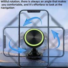 360° Rotating Strong Magnetic Car Phone Holder With Luminous Design, Universal Compatible With Apple, Smartphones - Multicolor - View 4