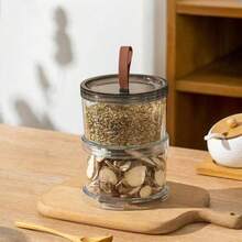 1/2/3 Tier Round Transparent Food Storage Container, Suitable For Grains, Spices, Snacks, Kitchen Refrigerator Cabinet Countertop Organizer - Multicolor - View 5