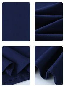 适合青少年男孩的夏季印花圆领T恤 - 藏蓝色 - 查看 4