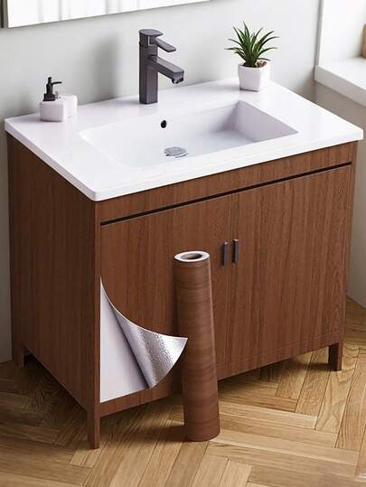 Vintage Wood Grain Cabinet Refurbishing Contact Paper, Wood Grain Protective Sticker, Oil-Proof, Waterproof, Mildew-Proof, Removable Wallpaper, Furniture Supplies, Cost-Effective, Kitchen Decor, Home Decor Accessories, Suitable For Protection And Renovation Of Furniture, Countertops, Walls, Desktops And Cabinet Surfaces.