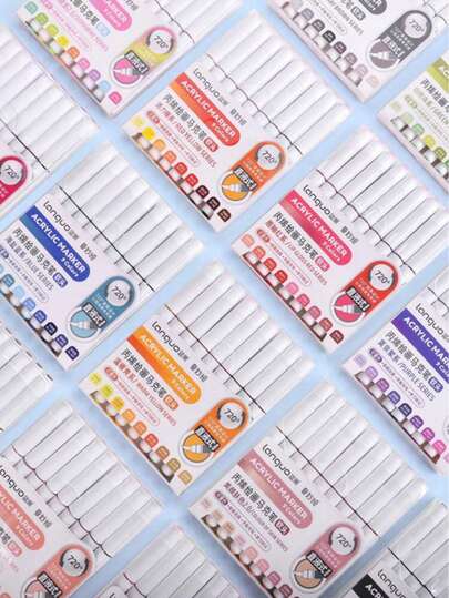 Languo 9/96/192/207/240/288 Colors Direct Liquid Acrylic Marker Pen Set, Colorful Markers, Quick Dry And Fade Resistant, Suitable For Painting, Illustration, Handicrafts, Coloring Books For Back To School, And Other DIY Projects On Paper, Fabric, Wood, Stone, Plastic, Glass, Ceramic, Pumpkin, Metal, Etc. Ideal Gift For Easter, Thanksgiving, Halloween, Christmas