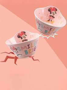 1pc Disney Single Handle Bowl, Cartoon Cereal/Soup Bowl, Melamine, Heat Resistant, 460ml - Multicolor - View 5