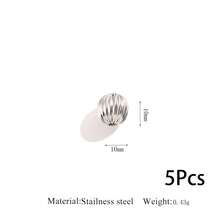 5颗6/8/10/12毫米波纹纹理球形圆珠金属隔珠，适用于珠宝制作、手链DIY饰品配件 - 珠 - 查看 9