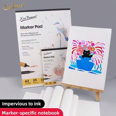 Marker Paper Pad, A3 A4 A5 Bleedproof Art Sketch Pad, 100gsm Drawing Paper Sketch Book, Alcohol Marker Paper Painting Coloring Paper For Beginners, Artists, Ideal Gift School Supplies
